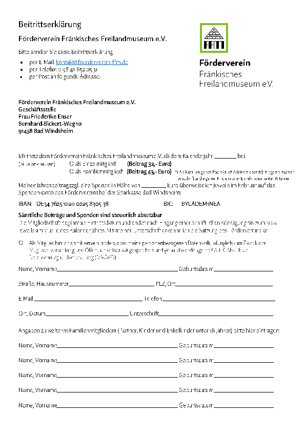 Dies ist ein Formular, um als Mitglied dem Förderverein beitzutreten.